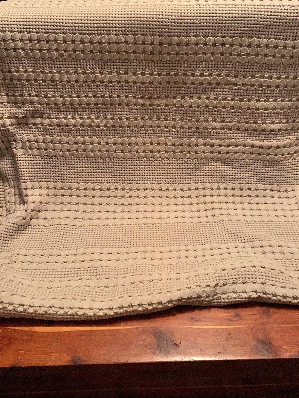 PHF Textured Cotton Waffle Blanket in Beige